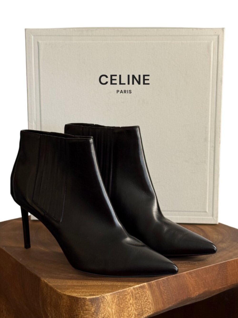Celine Black Leather Ankle Boots | Size EU 40.5 / US 9.5 | Brand New, Never Worn